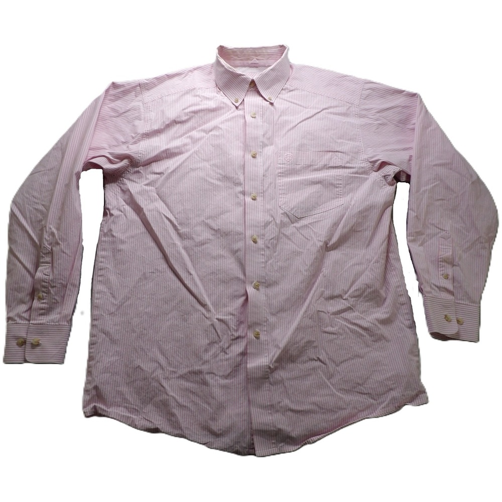 Ariat Pro Series Balin Stripe Men L Pink Western Button Down Performance Shirt